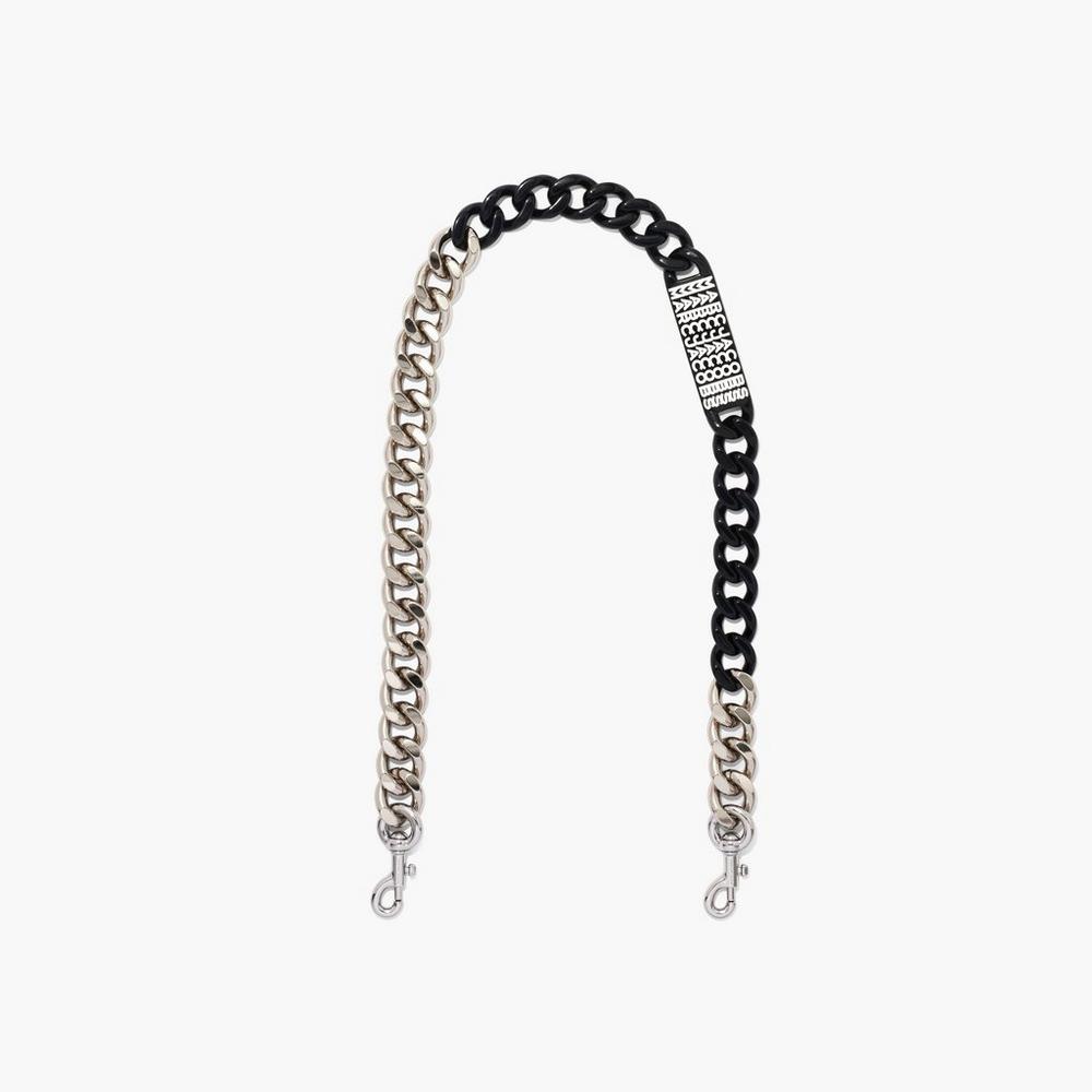 Marc Jacobs Barcode Chain Shoulder Women\'s Strap Nickel / Black  Australia |  DWN-076219