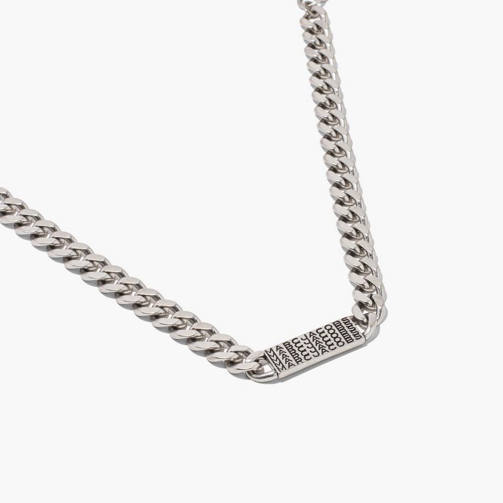 Marc Jacobs Barcode Monogram ID Chain Women's Necklace Aged Silver  Australia |  PZG-103269