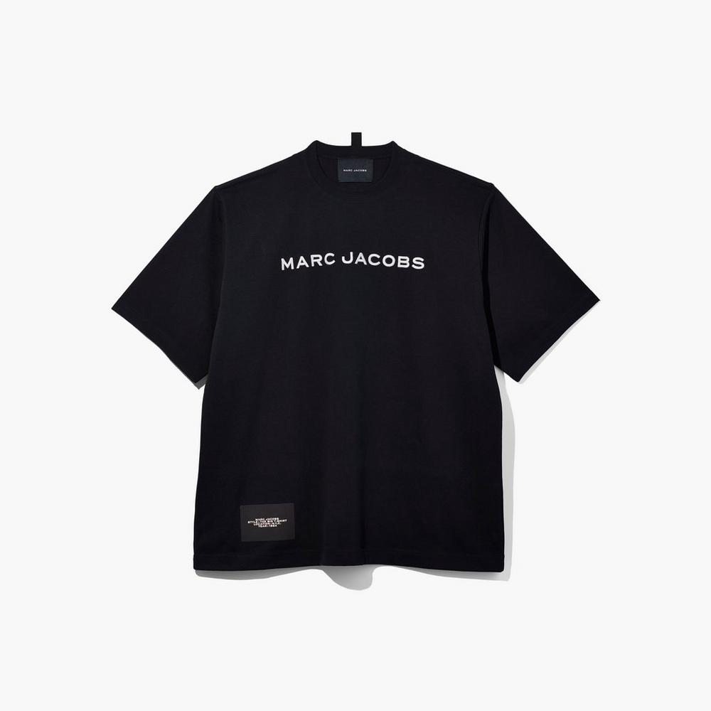 Marc Jacobs Big T-Shirt Women\'s T-Shirt Black  Australia |  BEC-520381