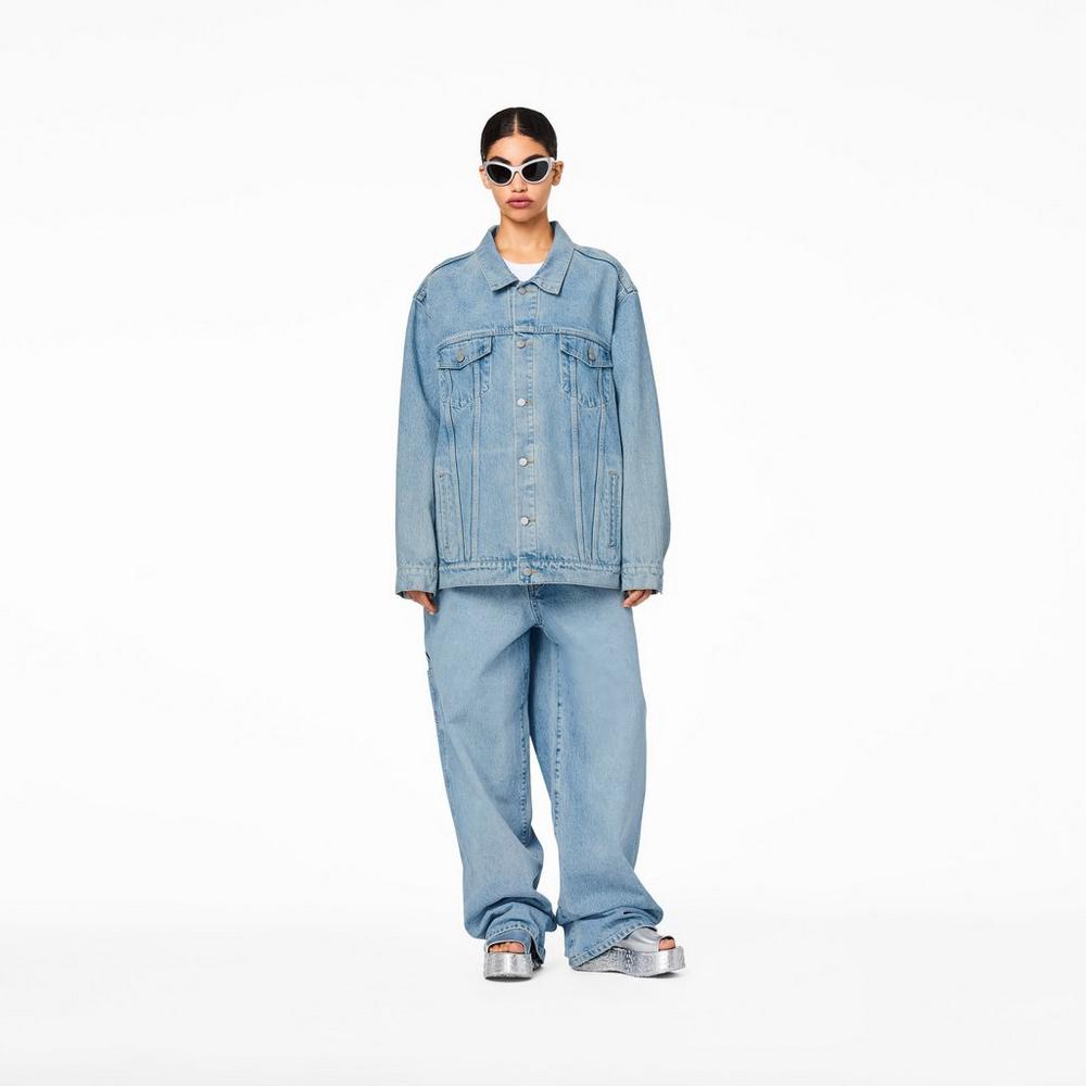 Marc Jacobs Denim Trucker Women's Jackets Sun Bleached Denim Blue  Australia |  HRL-604371