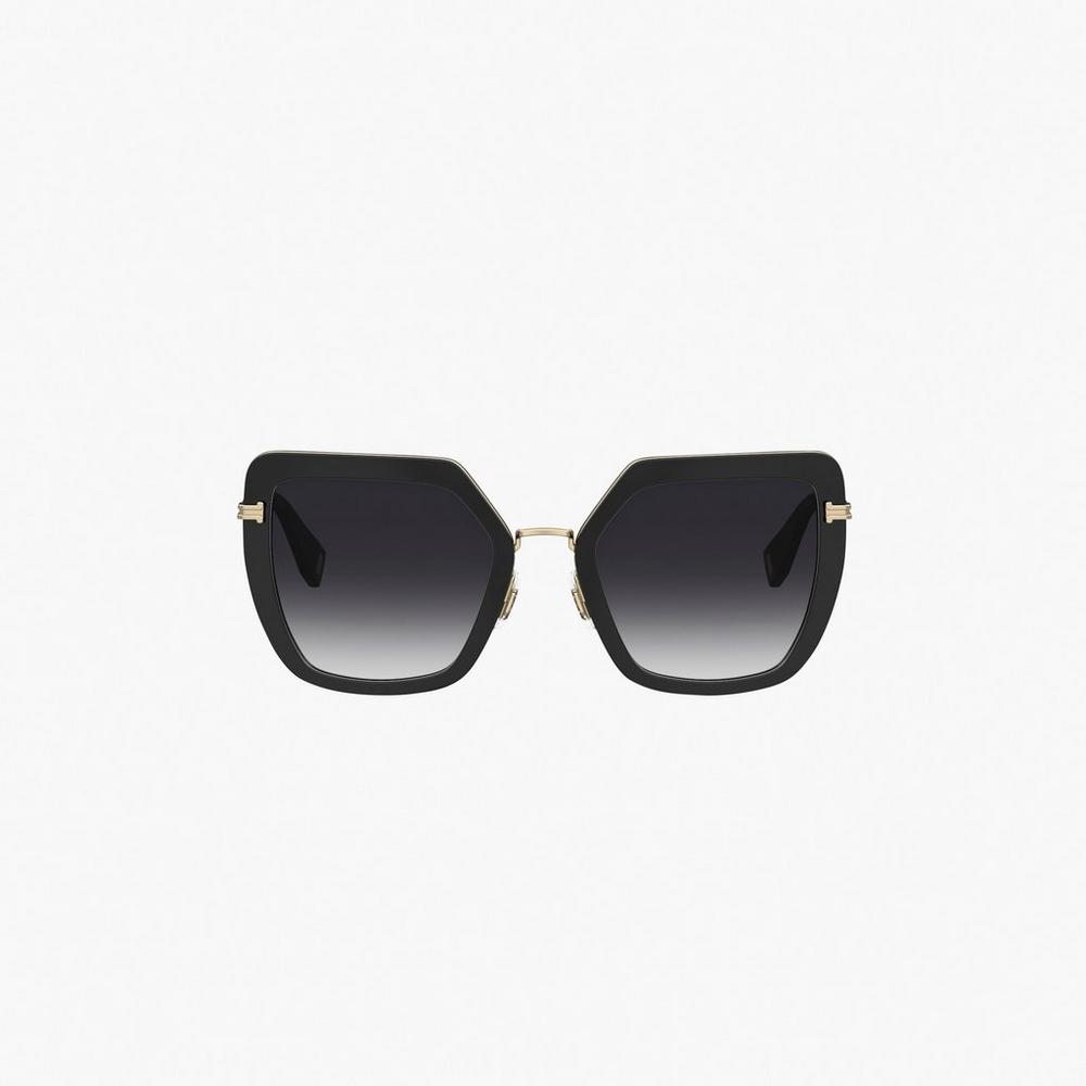 Marc Jacobs Icon Oversized Butterfly Women's Sunglasses Black / Gold  Australia |  WBY-405826