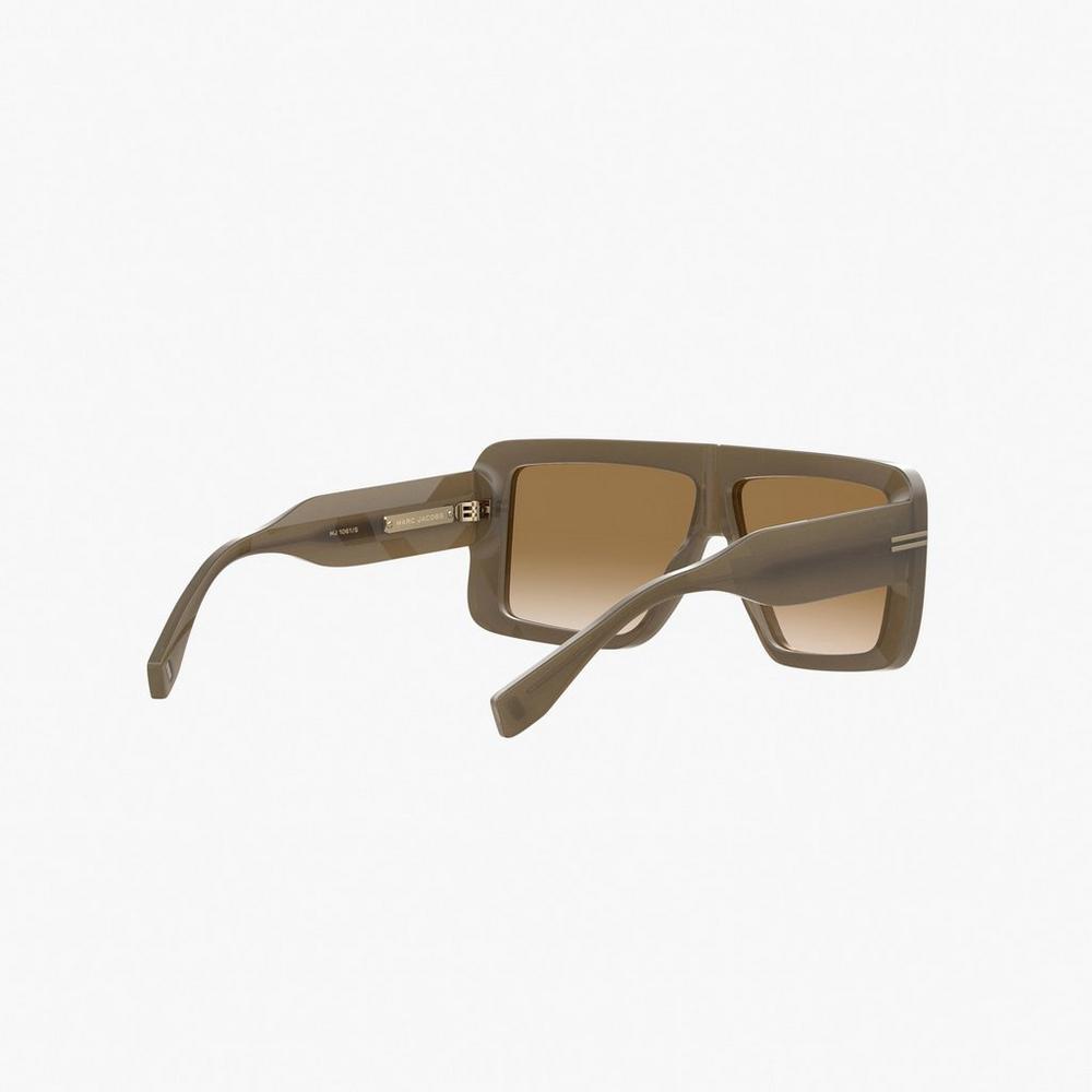 Marc Jacobs Icon Rectangular Women's Sunglasses Olive  Australia |  OTF-764089