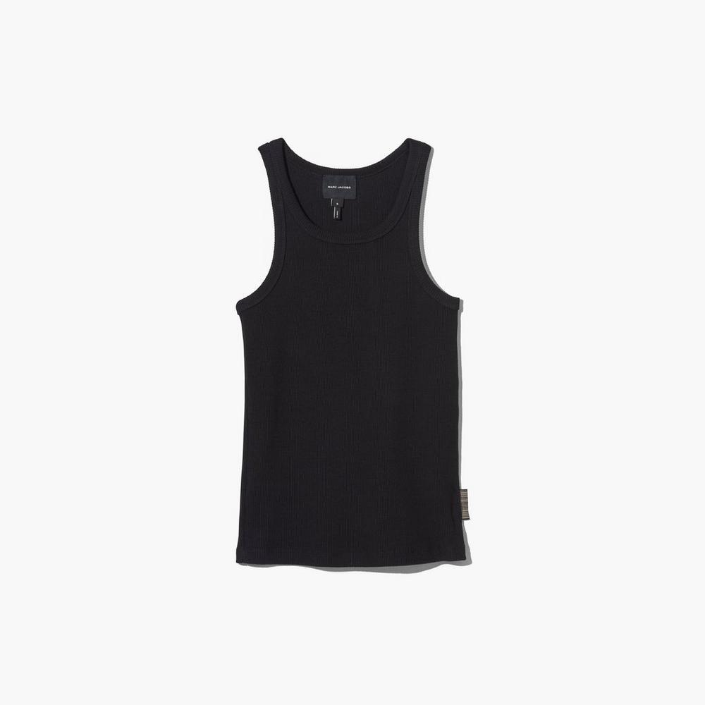 Marc Jacobs Icon Rib Tank Women\'s Tank Black  Australia |  PVZ-197824