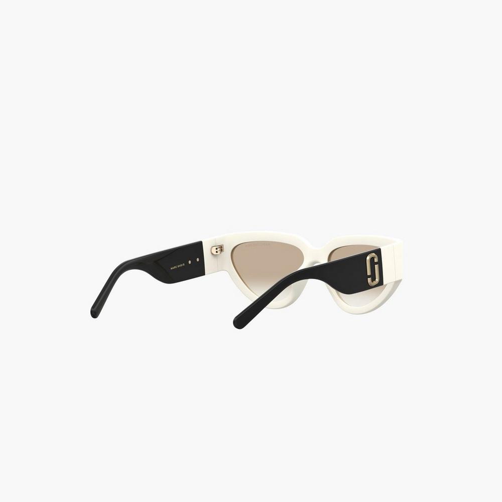 Marc Jacobs J Marc Cat Eye Women's Sunglasses White / Black  Australia |  HVR-981360