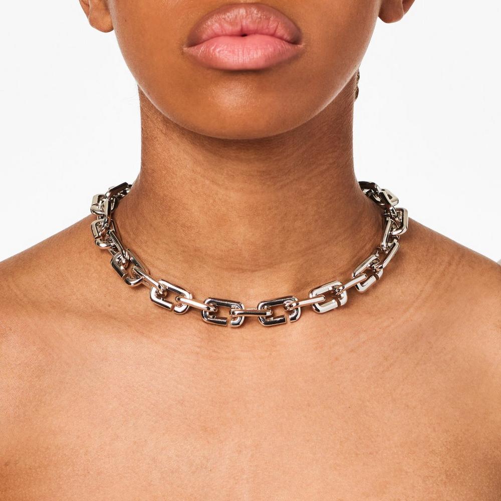 Marc Jacobs J Marc Chain Link Women's Necklace Silver  Australia |  MHX-261705