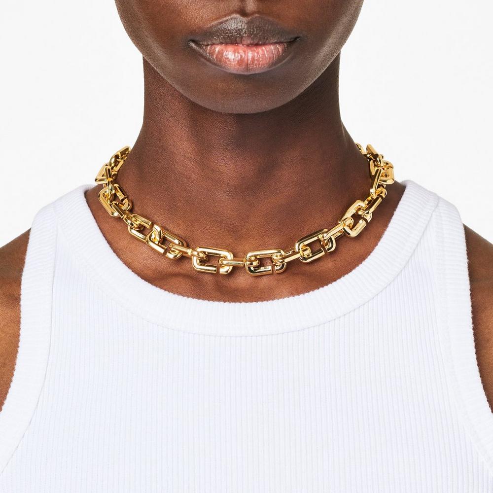 Marc Jacobs J Marc Chain Link Women's Necklace Gold  Australia |  USJ-094713