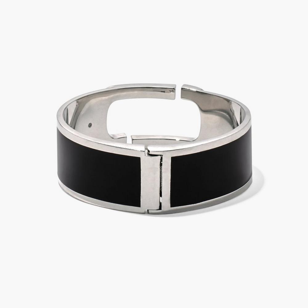 Marc Jacobs J Marc Large Hinge Women's Bangle Black / Silver  Australia |  SXG-247680