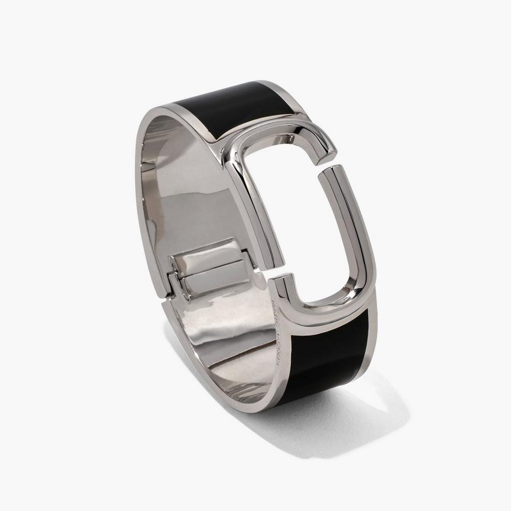 Marc Jacobs J Marc Large Hinge Women's Bangle Black / Silver  Australia |  SXG-247680