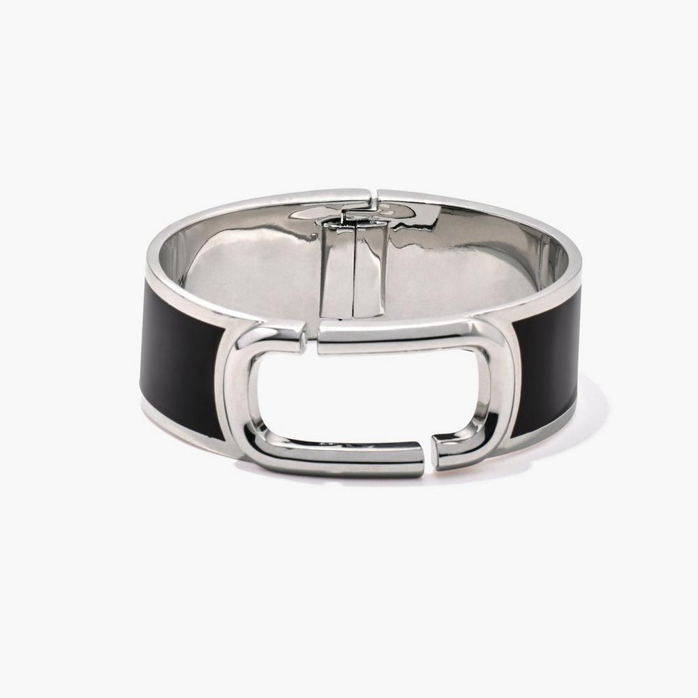 Marc Jacobs J Marc Large Hinge Women\'s Bangle Black / Silver  Australia |  SXG-247680