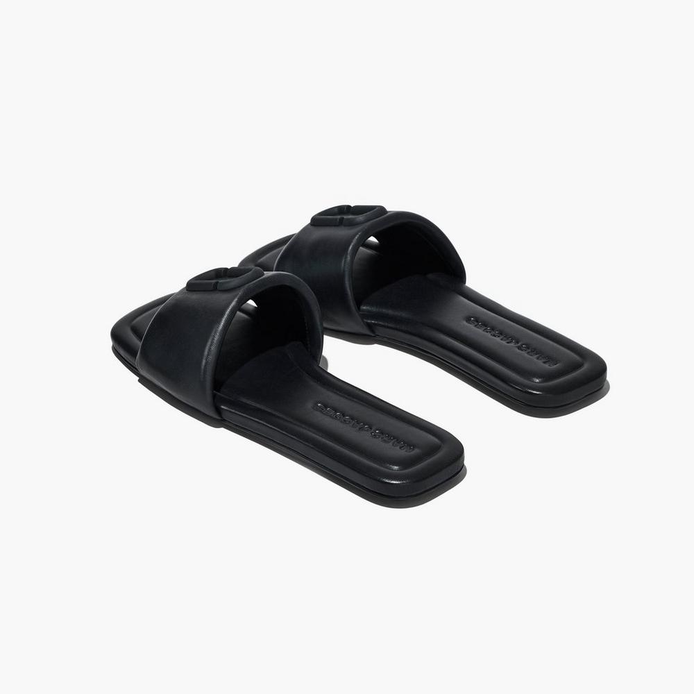 Marc Jacobs J Marc Leather Women's Sandal Black  Australia |  EIV-932601