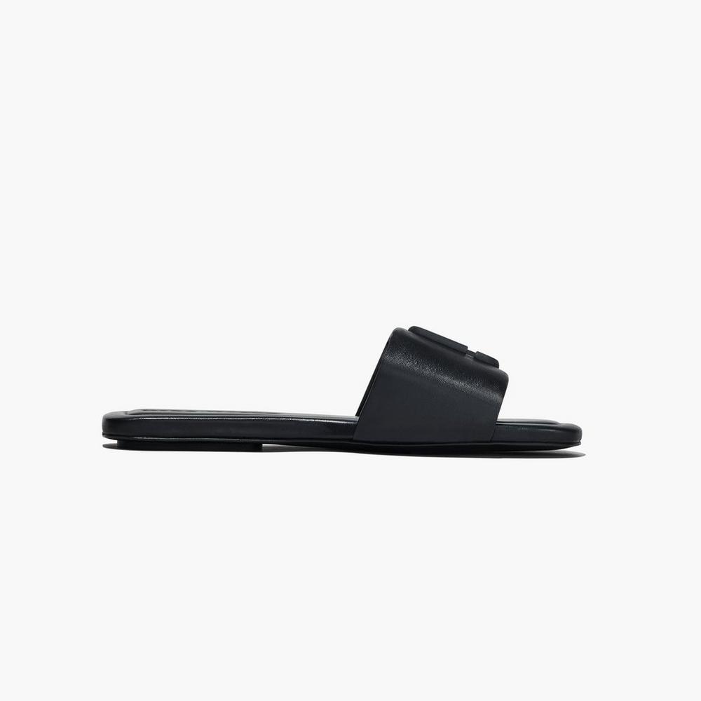 Marc Jacobs J Marc Leather Women's Sandal Black  Australia |  EIV-932601