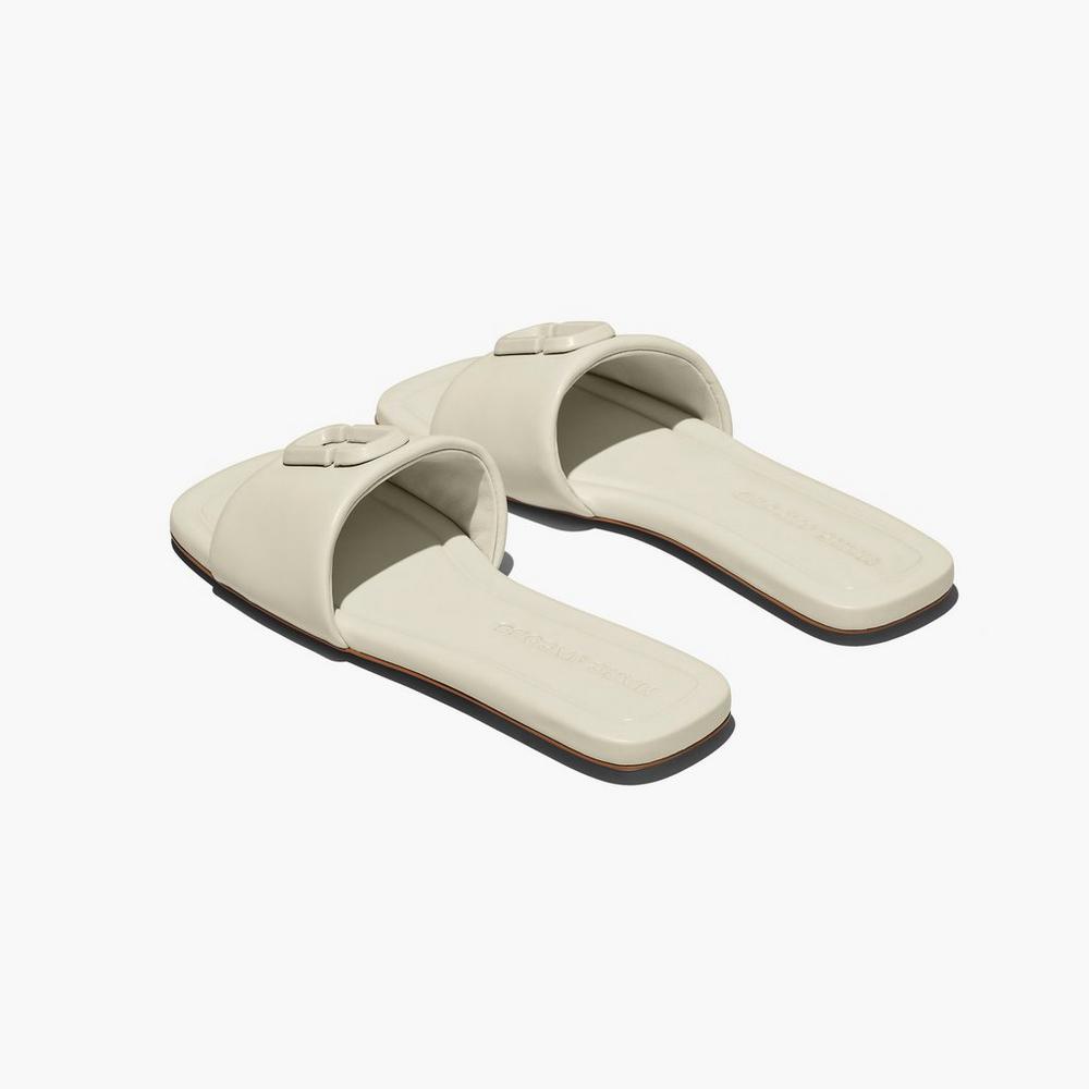 Marc Jacobs J Marc Leather Women's Sandal Cloud White  Australia |  PQL-372945