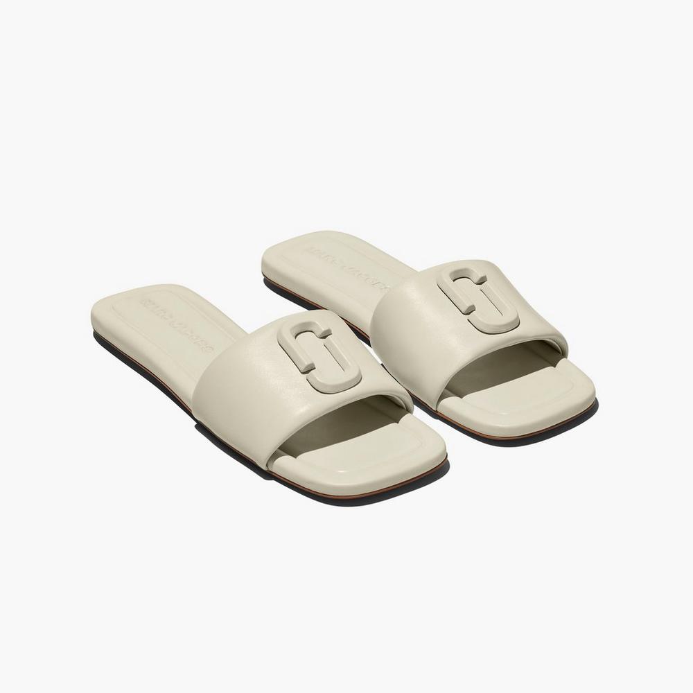 Marc Jacobs J Marc Leather Women\'s Sandal Cloud White  Australia |  PQL-372945