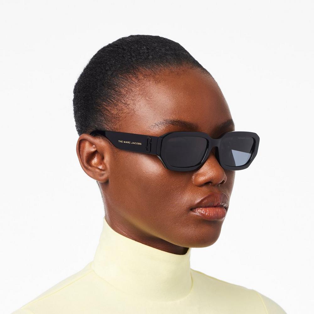 Marc Jacobs J Marc Rectangular Women's Sunglasses Black  Australia |  BGM-169827