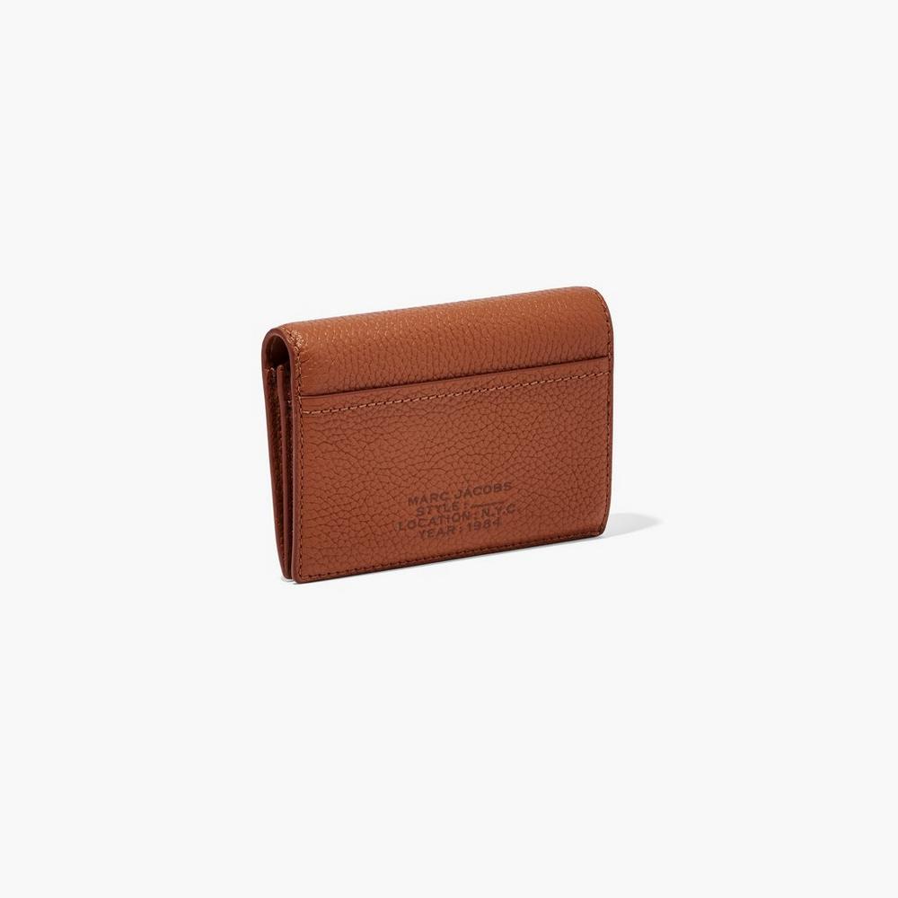 Marc Jacobs Leather Bifold Women's Small Wallets Brown  Australia |  DZX-756021