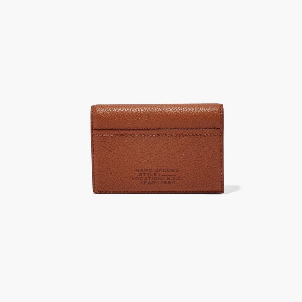 Marc Jacobs Leather Bifold Women\'s Small Wallets Brown  Australia |  DZX-756021