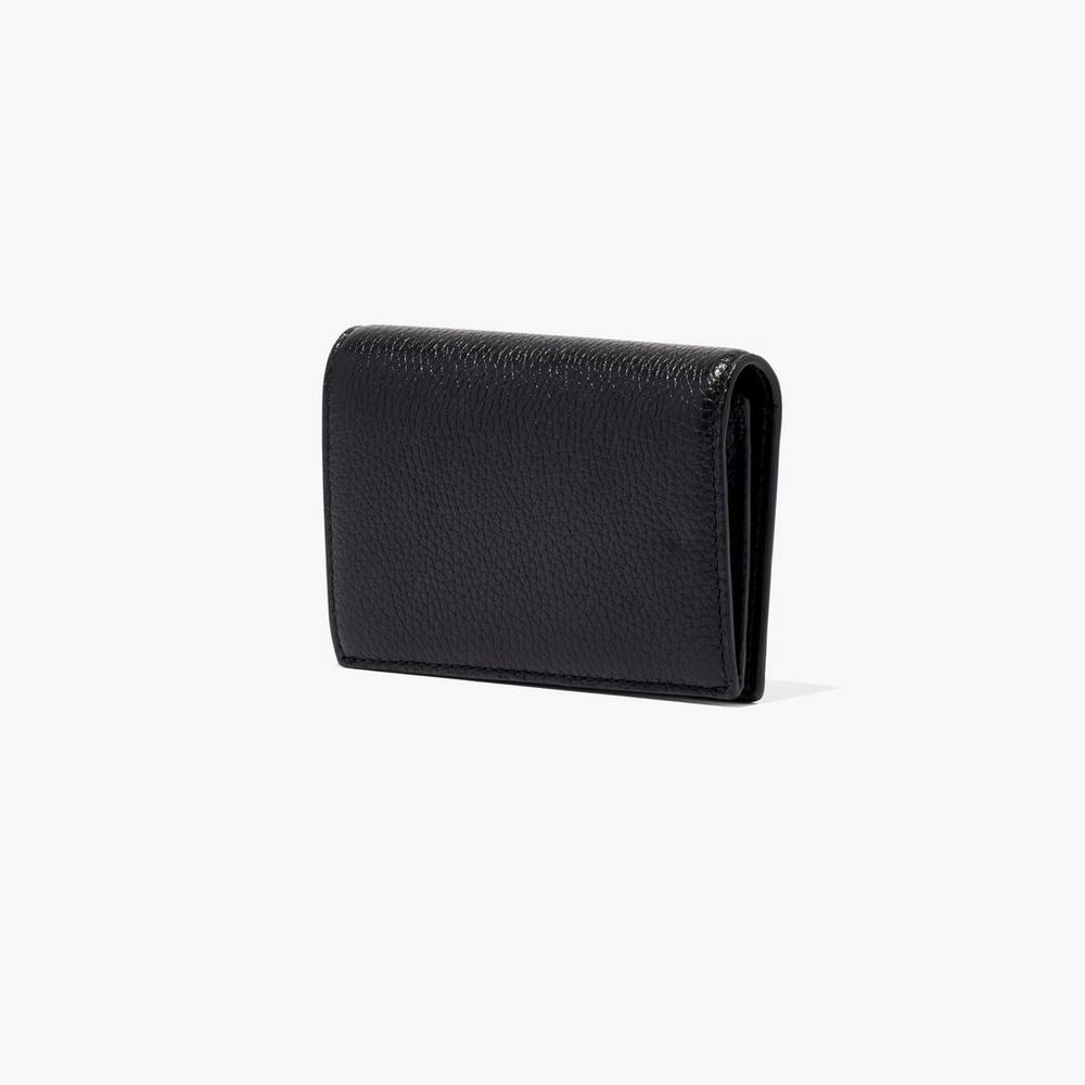 Marc Jacobs Leather Bifold Women's Small Wallets Black  Australia |  KRD-847910