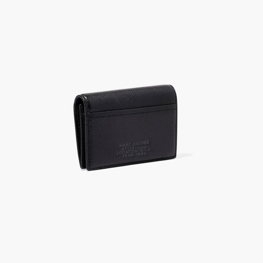 Marc Jacobs Leather Bifold Women's Small Wallets Black  Australia |  KRD-847910