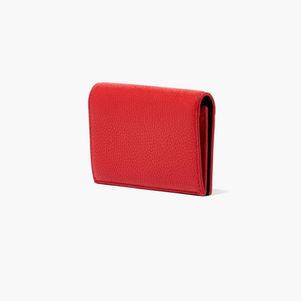 Marc Jacobs Leather Bifold Women's Small Wallets True Red  Australia |  NWJ-821735