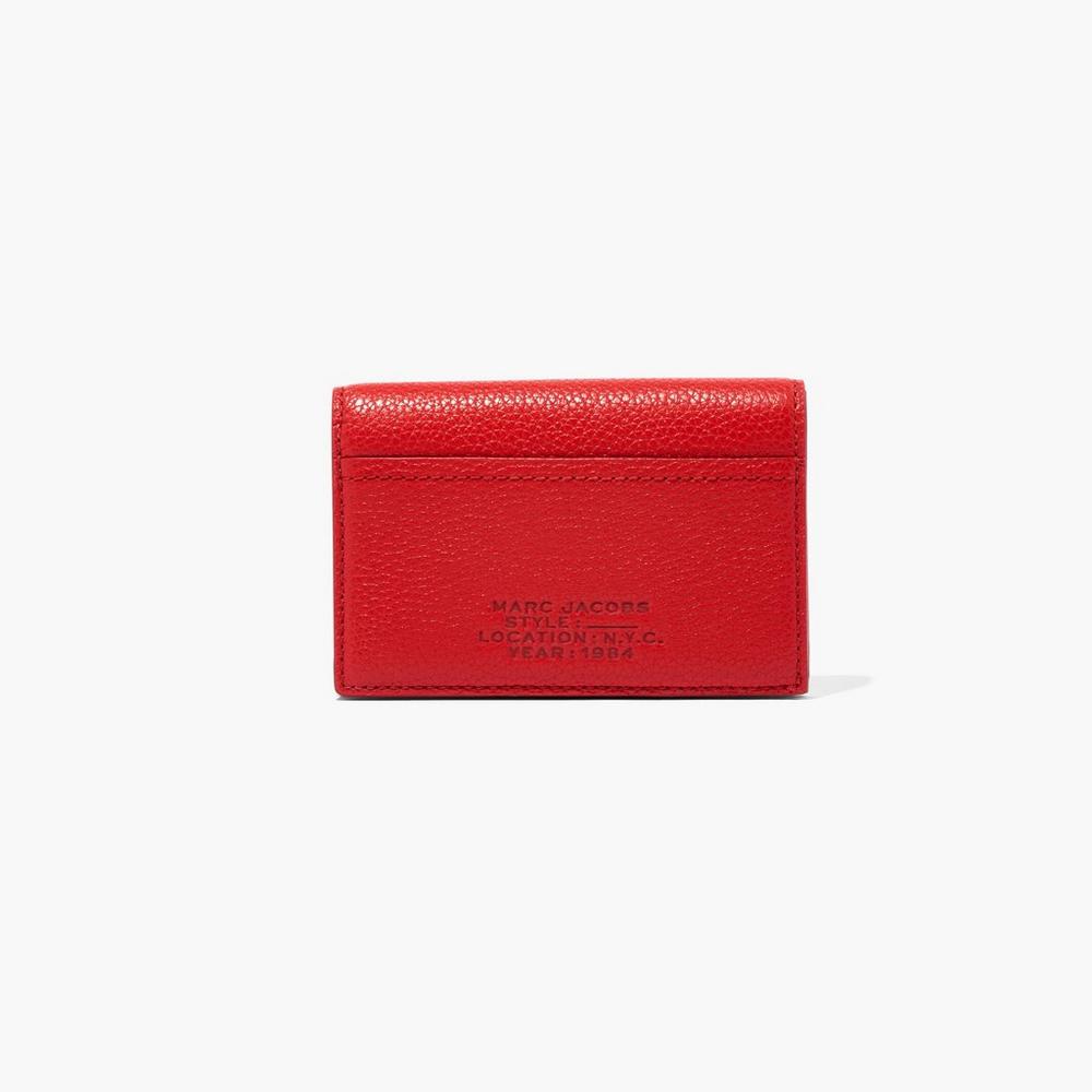 Marc Jacobs Leather Bifold Women\'s Small Wallets True Red  Australia |  NWJ-821735