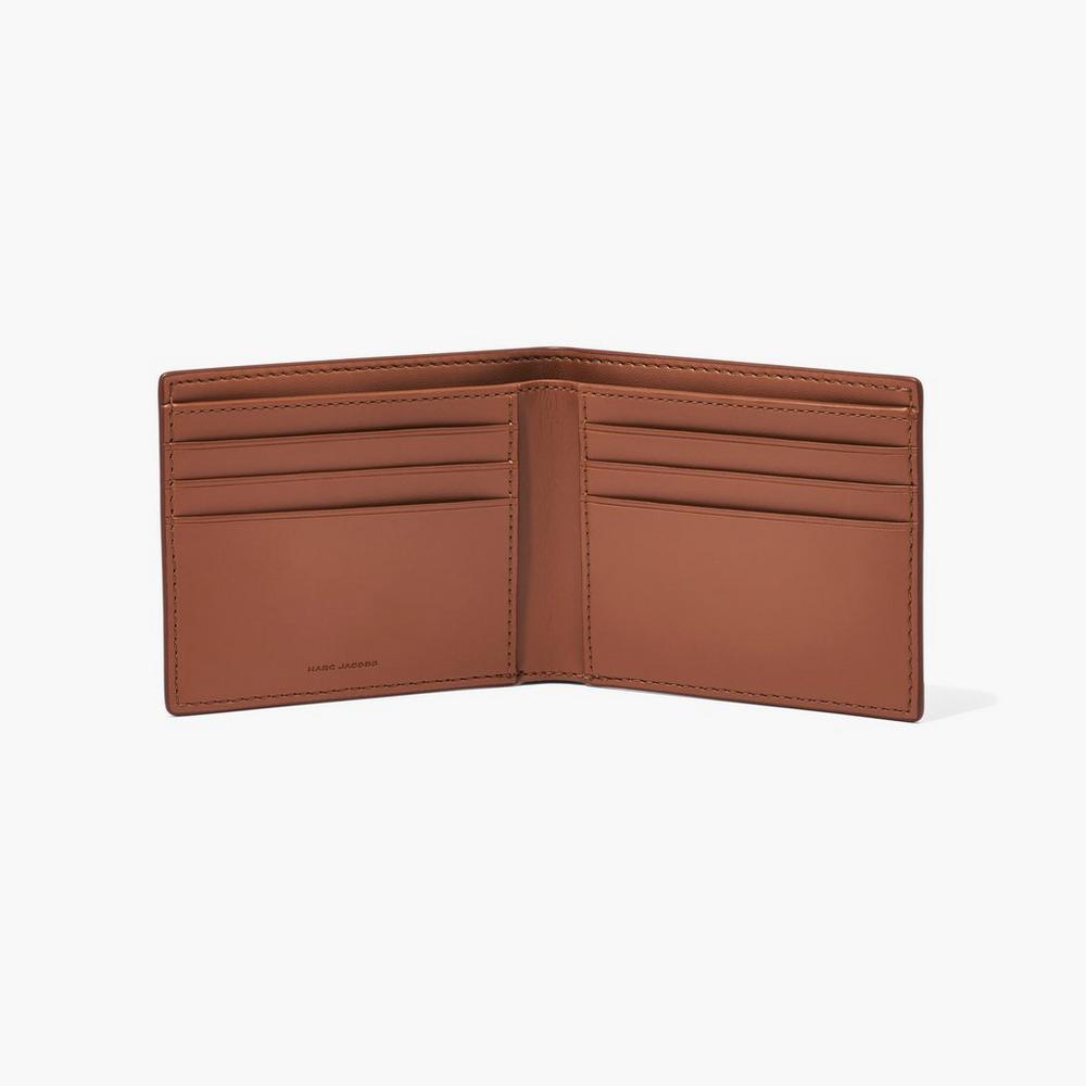 Marc Jacobs Leather Billfold Women's Large Wallets Brown  Australia |  TCL-785196