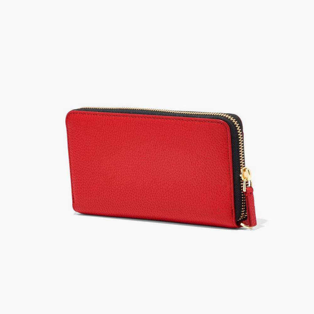 Marc Jacobs Leather Continental Women's Large Wallets True Red  Australia |  NCB-963284