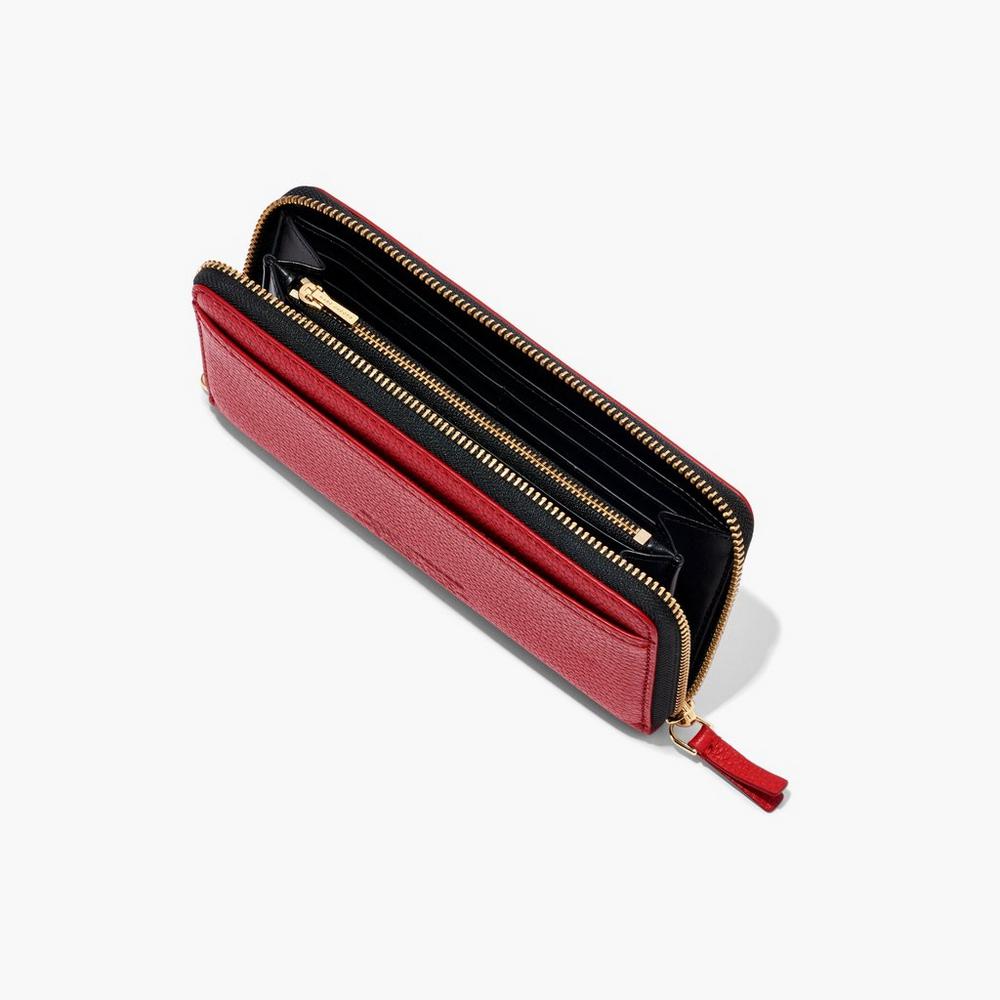 Marc Jacobs Leather Continental Women's Large Wallets True Red  Australia |  NCB-963284