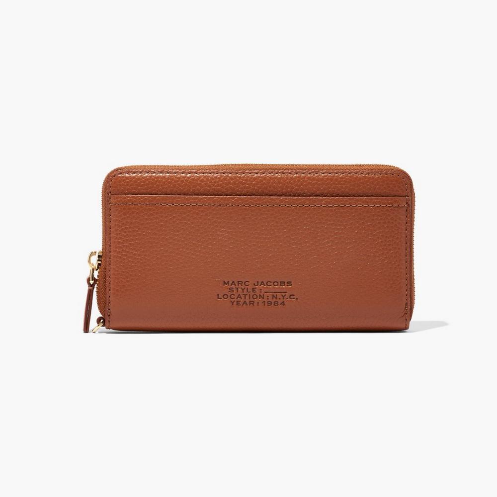 Marc Jacobs Leather Continental Women's Large Wallets Brown  Australia |  XJP-506941