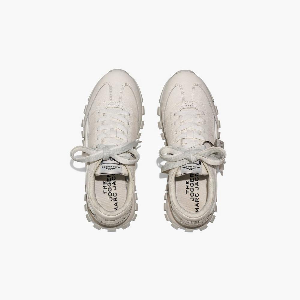 Marc Jacobs Leather Jogger Women's Sneakers White  Australia |  HMU-518604