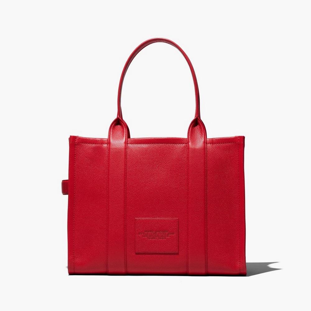 Marc Jacobs Leather Large Women's Tote Bag True Red  Australia |  RDV-014725