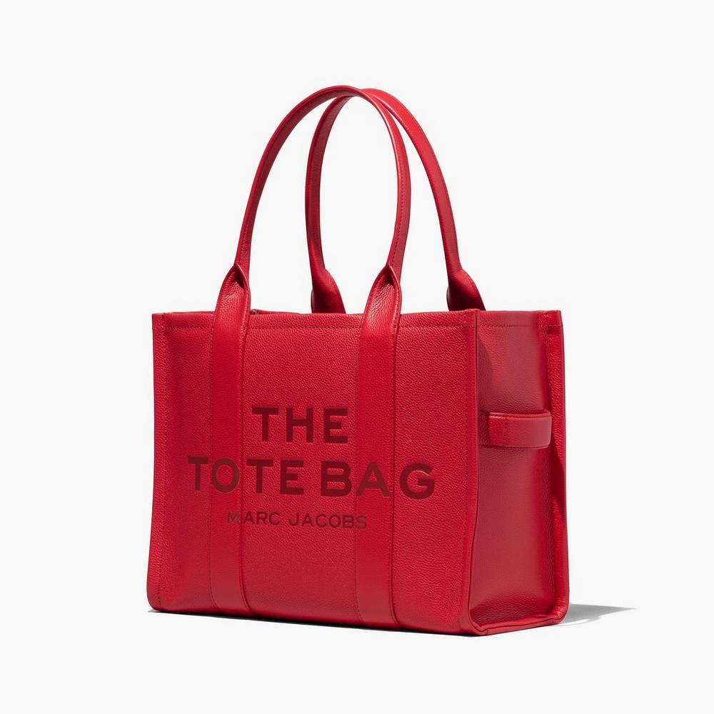 Marc Jacobs Leather Large Women's Tote Bag True Red  Australia |  RDV-014725