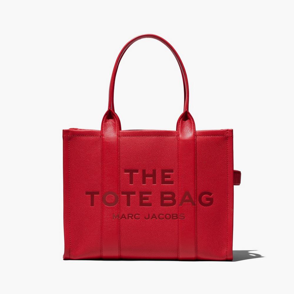 Marc Jacobs Leather Large Women\'s Tote Bag True Red  Australia |  RDV-014725