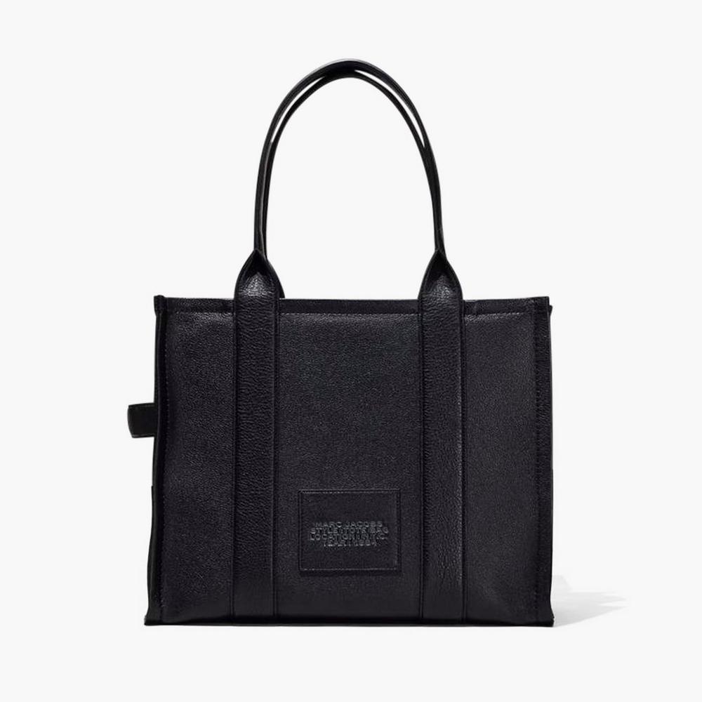 Marc Jacobs Leather Large Women's Tote Bag Black  Australia |  SXH-728065