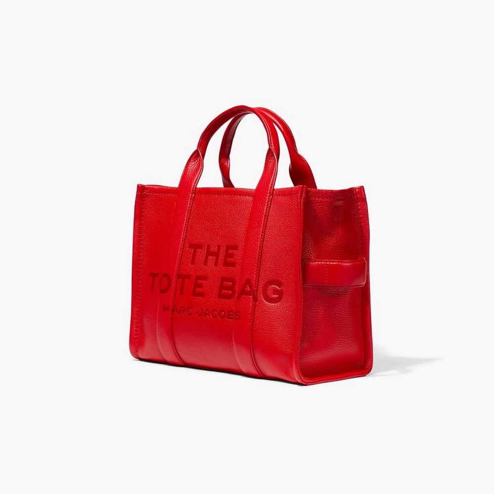 Marc Jacobs Leather Medium Women's Tote Bag True Red  Australia |  AJZ-162498