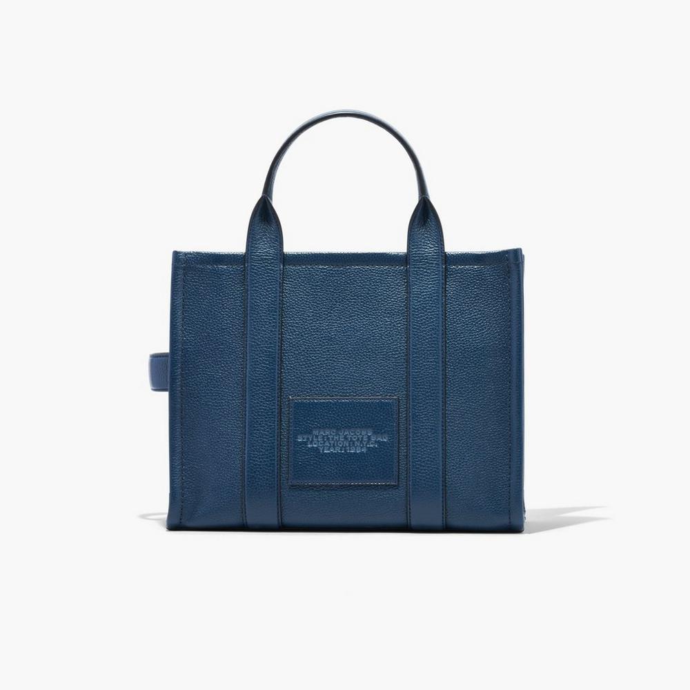 Marc Jacobs Leather Medium Women's Tote Bag Blue Sea  Australia |  AZT-312805