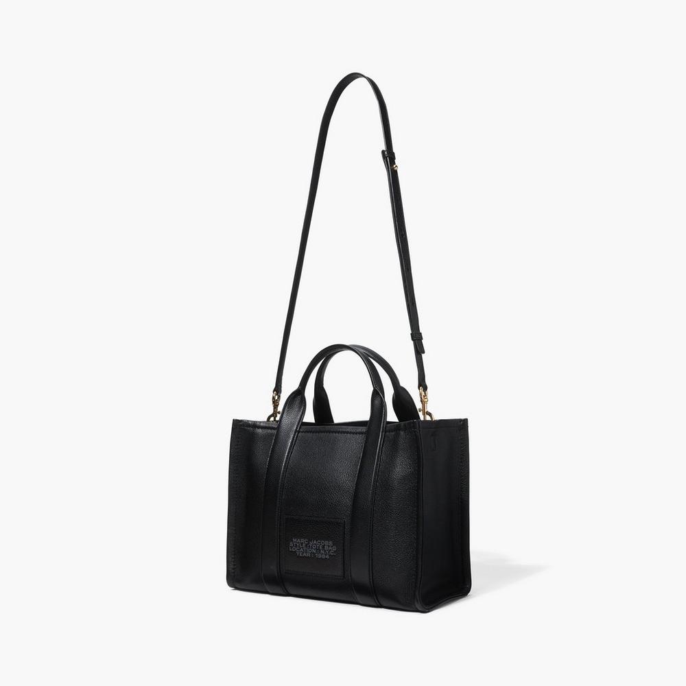 Marc Jacobs Leather Medium Women's Tote Bag Black  Australia |  EJL-426819