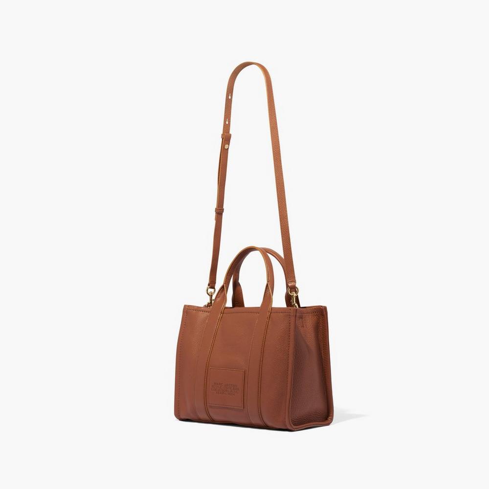 Marc Jacobs Leather Medium Women's Tote Bag Brown  Australia |  IPF-287096