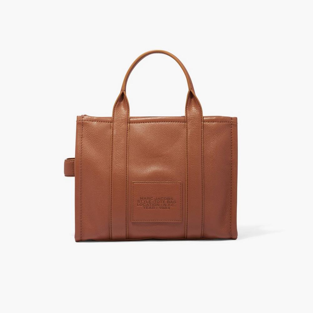 Marc Jacobs Leather Medium Women's Tote Bag Brown  Australia |  IPF-287096