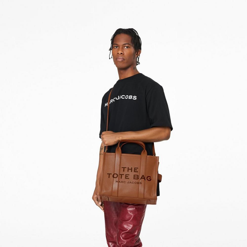 Marc Jacobs Leather Medium Women's Tote Bag Brown  Australia |  IPF-287096