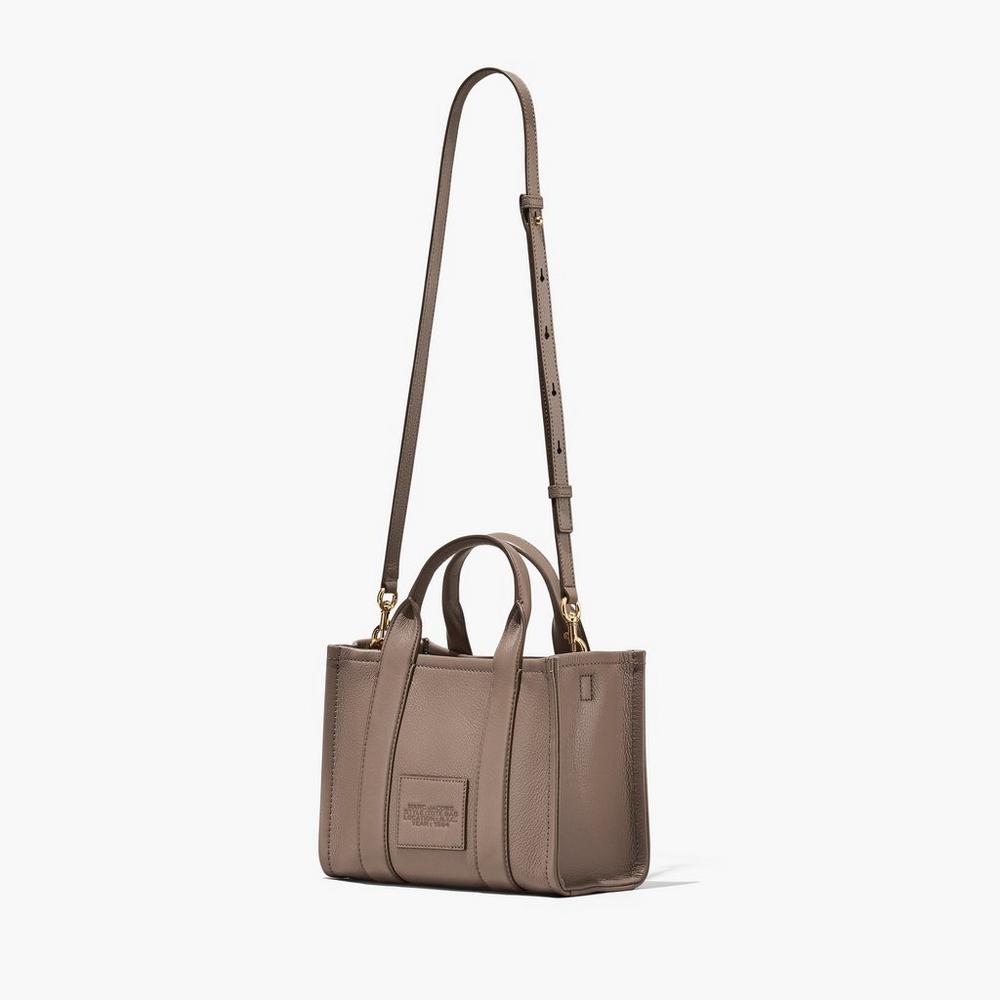 Marc Jacobs Leather Medium Women's Tote Bag Cement Brown  Australia |  ODP-746381