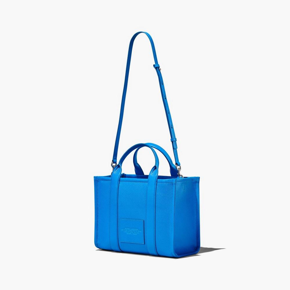 Marc Jacobs Leather Medium Women's Tote Bag Blue Sea  Australia |  QOR-046839