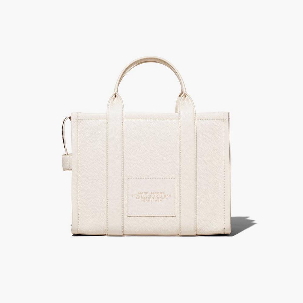 Marc Jacobs Leather Medium Women's Tote Bag Cotton / Silver  Australia |  RDH-245108