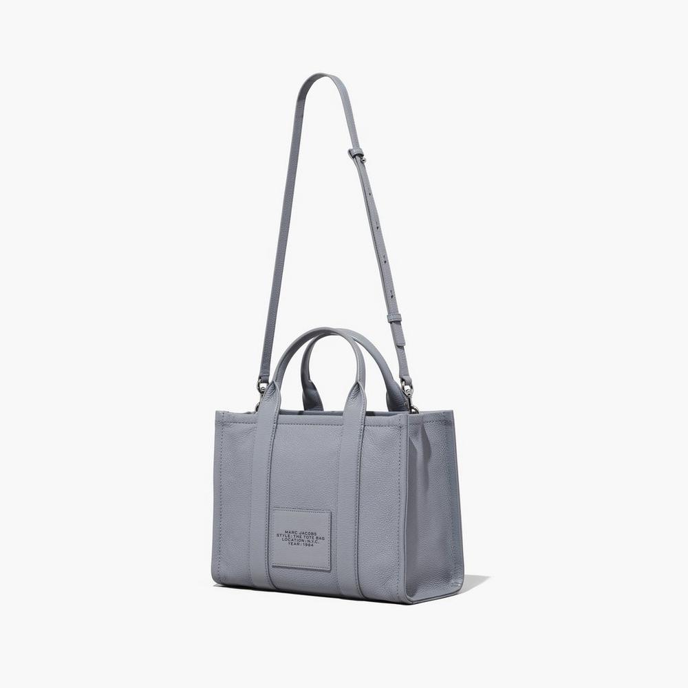 Marc Jacobs Leather Medium Women's Tote Bag Wolf Grey  Australia |  SXF-862413