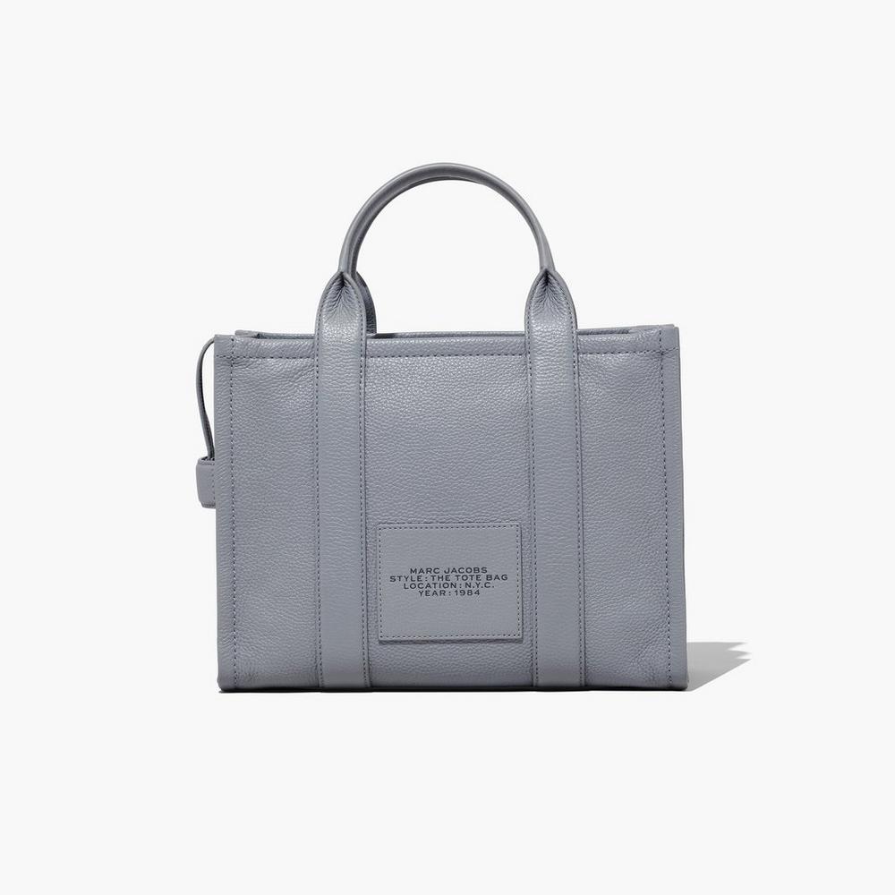 Marc Jacobs Leather Medium Women's Tote Bag Wolf Grey  Australia |  SXF-862413