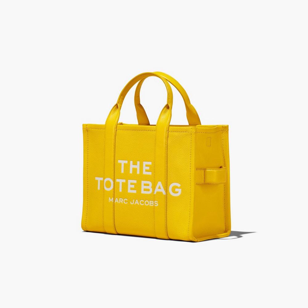 Marc Jacobs Leather Medium Women's Tote Bag Yellow  Australia |  TDC-162450