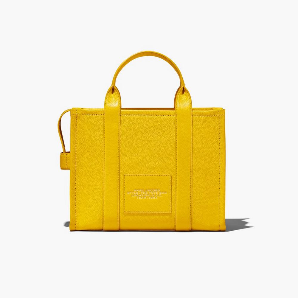 Marc Jacobs Leather Medium Women's Tote Bag Yellow  Australia |  TDC-162450