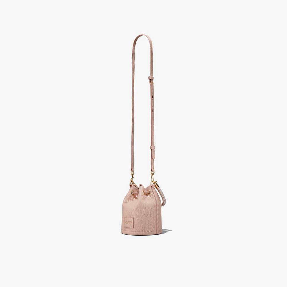 Marc Jacobs Leather Micro Women's Bucket Bag Rose  Australia |  FIA-148059