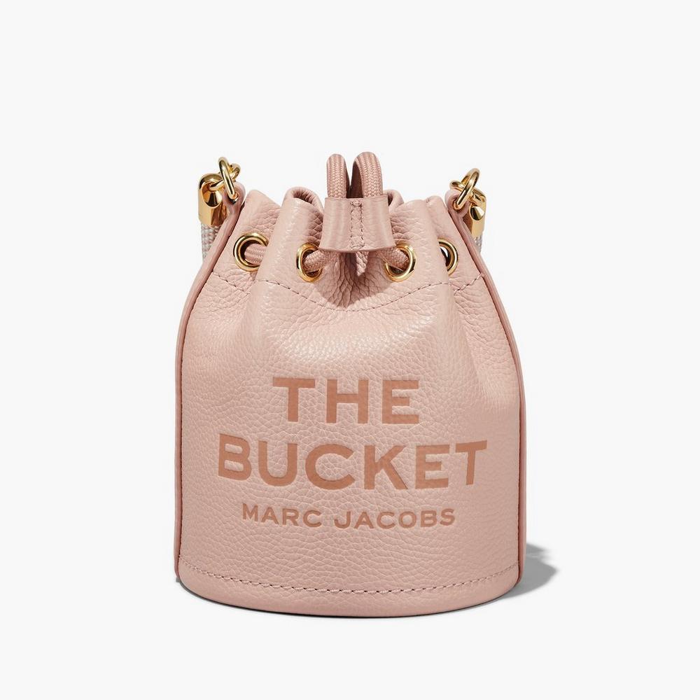 Marc Jacobs Leather Micro Women's Bucket Bag Rose  Australia |  FIA-148059