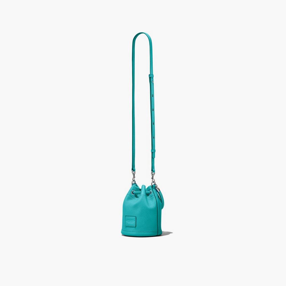 Marc Jacobs Leather Micro Women's Bucket Bag Darkturquoise  Australia |  YTJ-298360