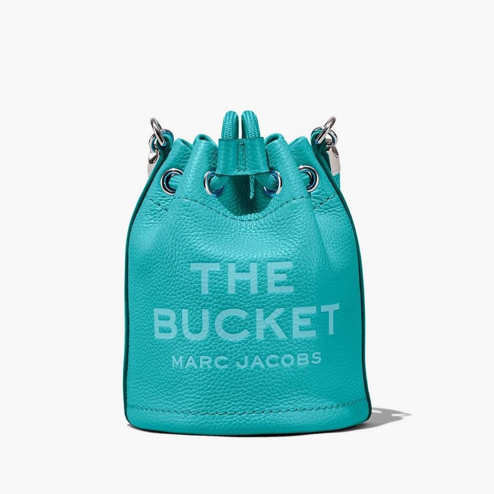 Marc Jacobs Leather Micro Women's Bucket Bag Darkturquoise  Australia |  YTJ-298360